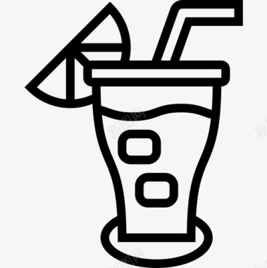 果汁饮料16线性图标图标