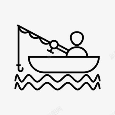 钓鱼船浮子图标图标