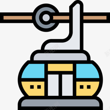 客舱运输和车辆3线性颜色图标图标