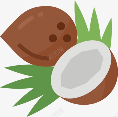 椰子健康食品30扁平图标图标
