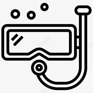 远足踏青水肺面具潜水面具面罩图标图标