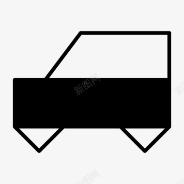 折纸车汽车纸车图标图标