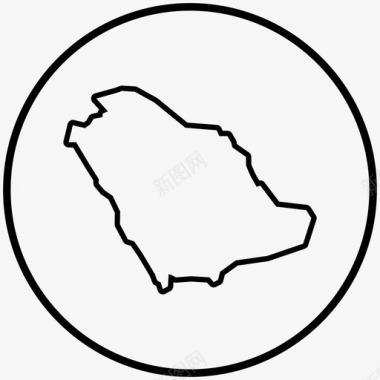 沙特阿拉伯地图中东利雅得图标图标