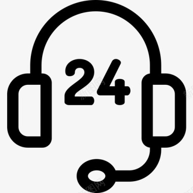 24小时支持23线性图标图标