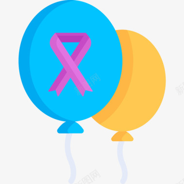 气球气球世界癌症意识日第9天平淡图标图标