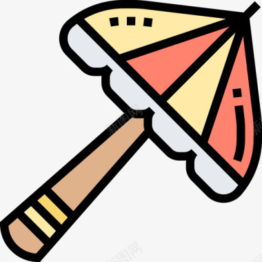 海滩度假8线性颜色图标图标