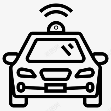 自动驾驶汽车wifi无人驾驶汽车图标图标