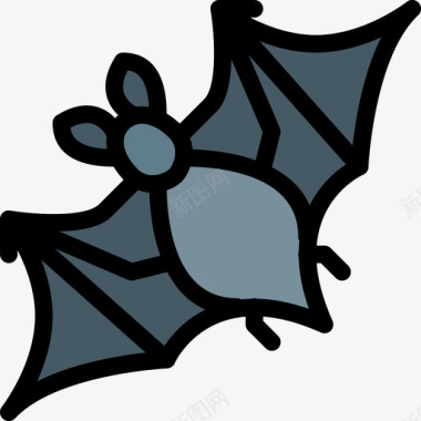 蝙蝠动物43线形颜色图标图标
