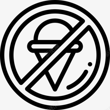 购物中心没有冰淇淋25号购物中心直线型图标图标
