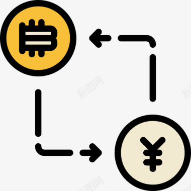 虚拟的比特币比特币比特币105线性颜色图标图标