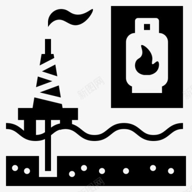 天然气燃料工业图标图标
