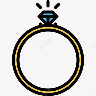 戒指珠宝16彩色图标图标