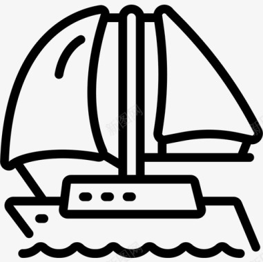 船热带24直线型图标图标