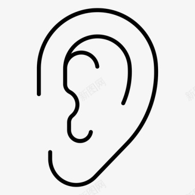 耳朵解剖学听觉图标图标
