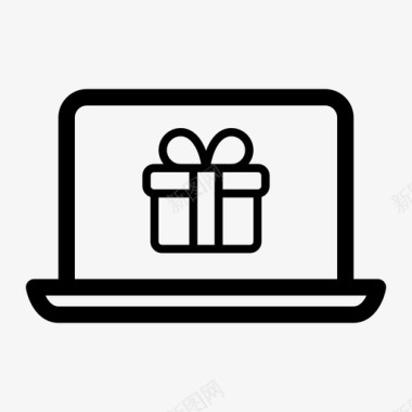礼品盒生日礼物笔记本电脑图标图标