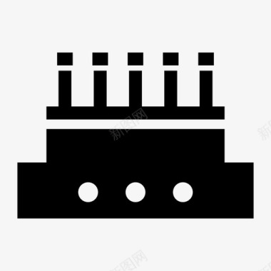 矢量蛋糕牡丹生日蛋糕庆祝食物图标图标