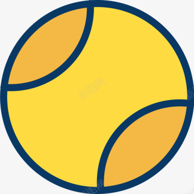 运动小图标网球运动和游戏7线颜色图标图标