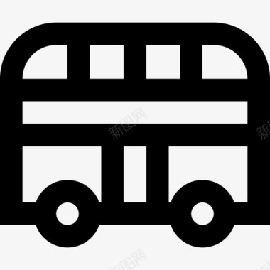 巴士英国轮廓直线图标图标
