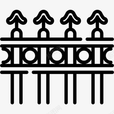 栅栏建筑22线性图标图标