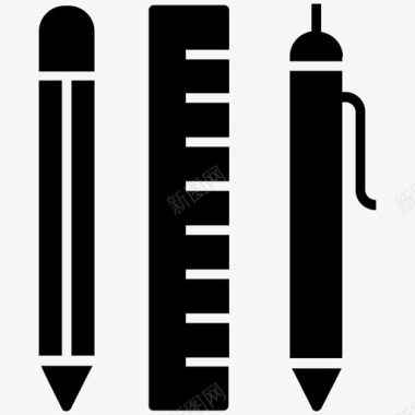 铅笔文具工具绘图工具数学工具图标图标