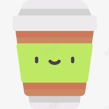 咖啡杯幸福9号扁平图标图标