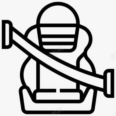 汽车座椅安全带乘客图标图标