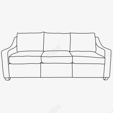线条艺术沙发靠垫家具图标图标