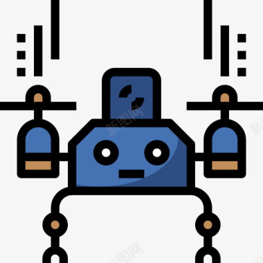 Android机器人工程6线性颜色图标图标
