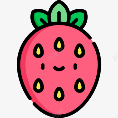 草莓健康食品27线性颜色图标图标
