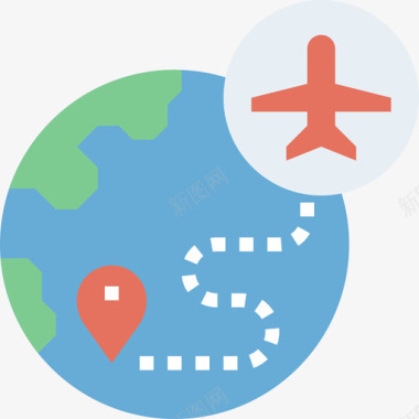 飞机休闲旅游6平图标图标