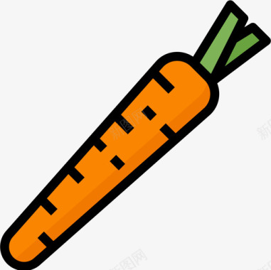 胡萝卜健康食品31原色图标图标