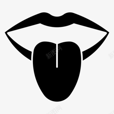 舌头解剖学嘴唇图标图标