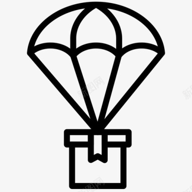 降落伞空运投递箱图标图标