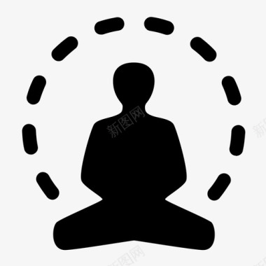 冥想祈祷瑜伽图标图标