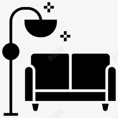 休息室沙发休息室家具大堂休息室图标图标