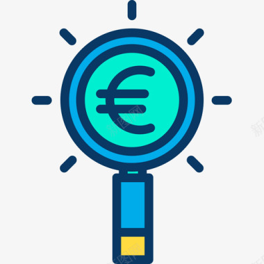 火焰欧元图标欧元营销117线性颜色图标图标