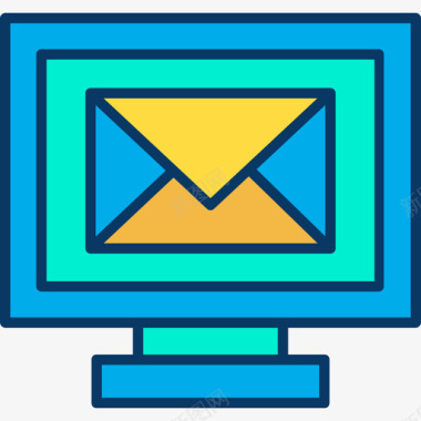 电子邮件电子邮件广告46线性颜色图标图标