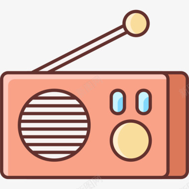 广播电台音乐104线性彩色图标图标