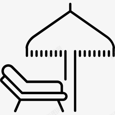 躺椅海滩帕尔马图标图标