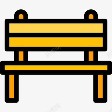 长椅家具85线性颜色图标图标