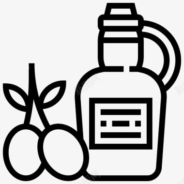 橄榄油瓶子美食家图标图标