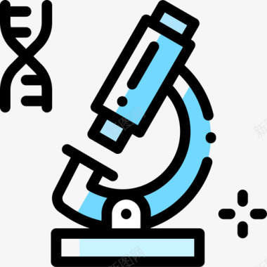 海水生物显微镜生物学10色差图标图标