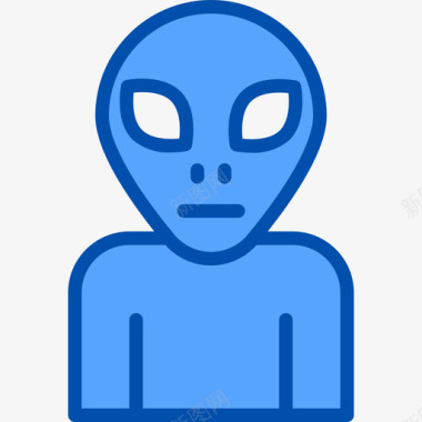 外星人太空和宇宙4蓝色图标图标