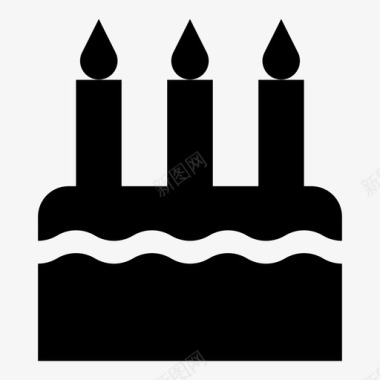 生日蛋糕背景生日蛋糕蜡烛庆祝图标图标