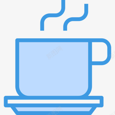 咖啡杯办公文具15蓝色图标图标