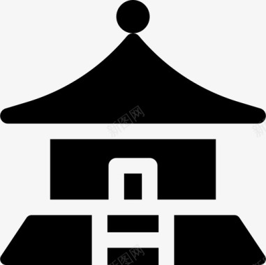 庙宇中国30填充图标图标