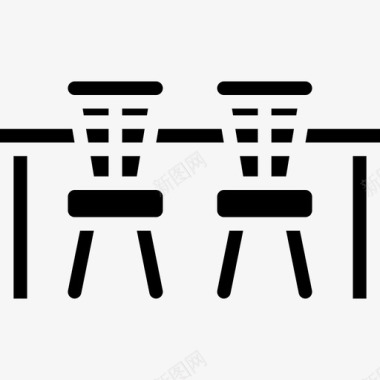 厨房餐桌家具和家用25填充图标图标