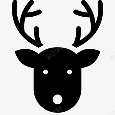 冬天驯鹿动物圣诞节图标图标
