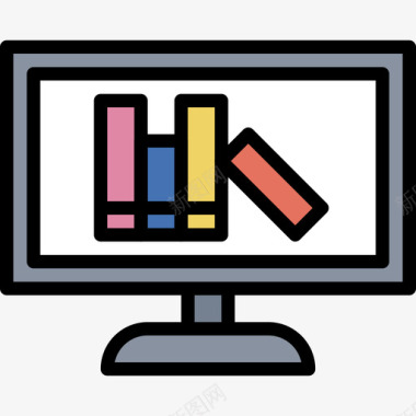 书籍现代教育3线条色彩图标图标
