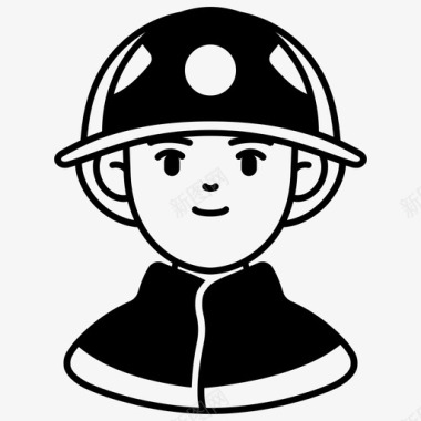 消防员化身男性职业图标图标